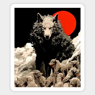 Wolf: Once a Wolf, Always a Wolf on a Dark Background Magnet